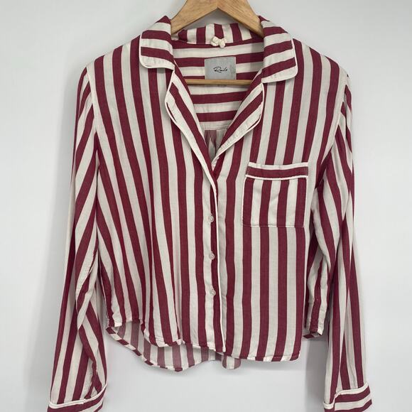 Rails Top Women’s Small Red & White Striped Preppy Collegiate Oversized - Picture 1 of 8